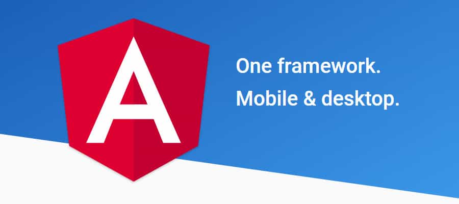 Angular Material logo and stack